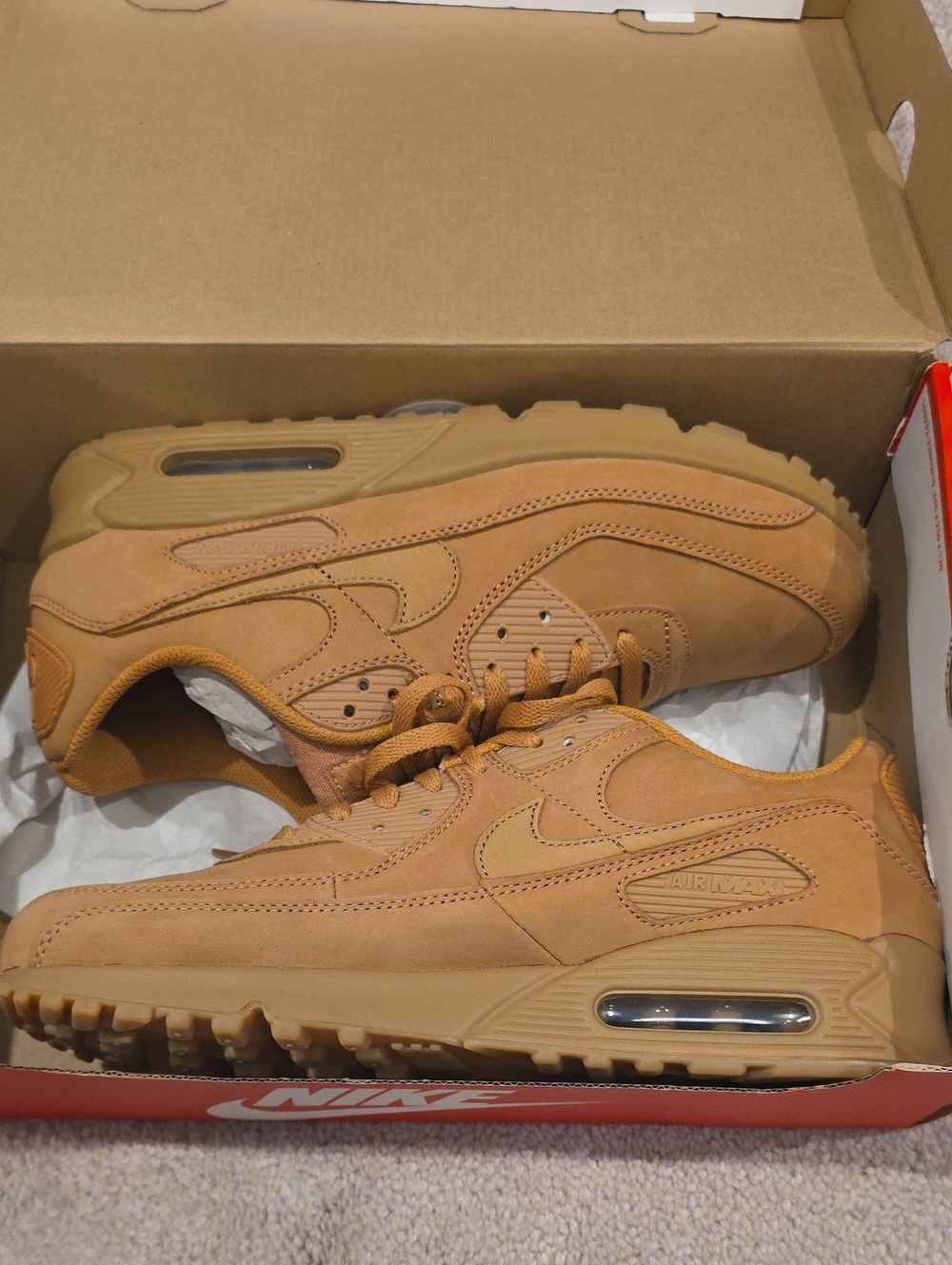 Nike Men’s Air Max 90 Sneakers in Wheat Brown